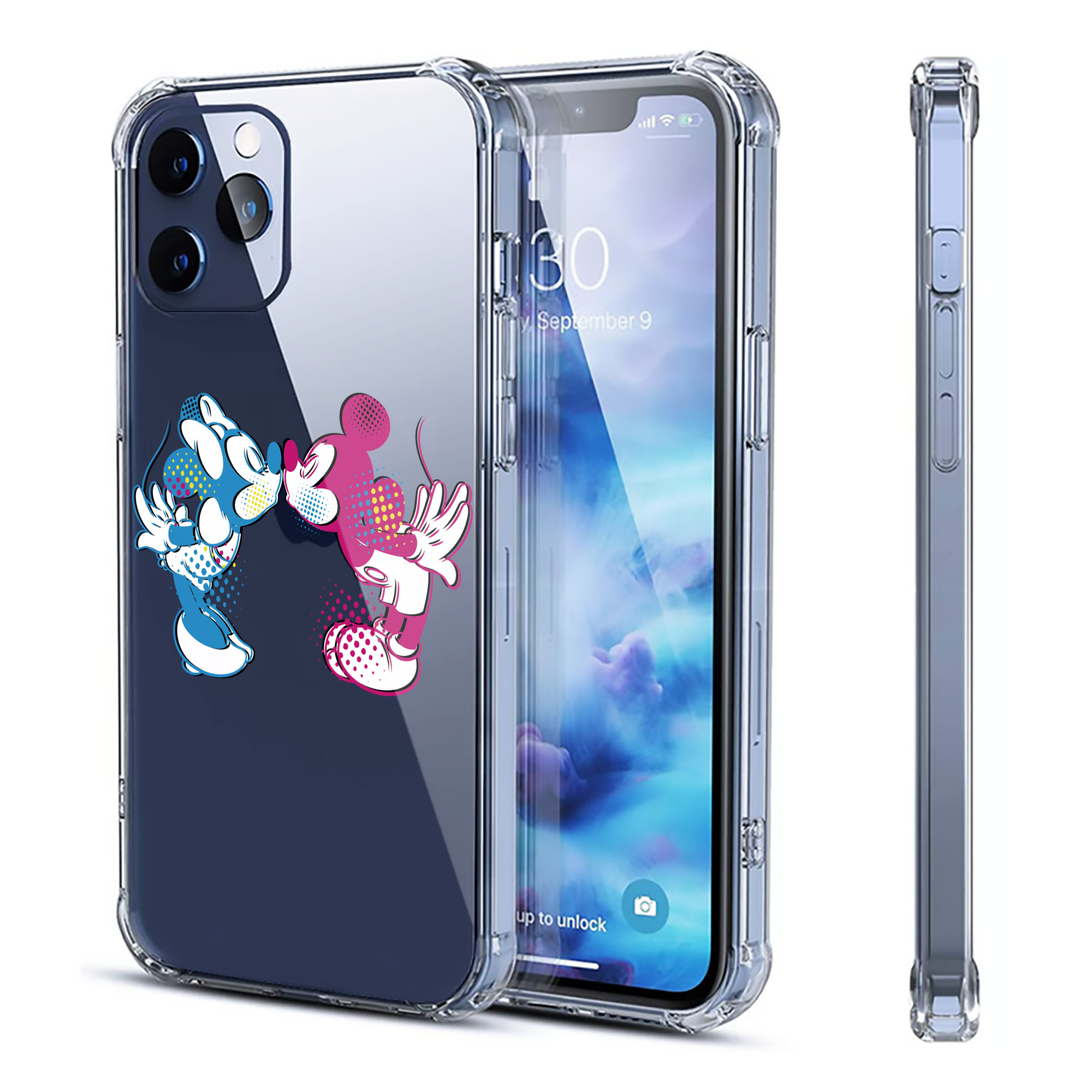 （画像用） ミッキーマウス Mickey Mouse 【iPhone 12シリーズ対応】透明スマホケース（クリアソフトケース）